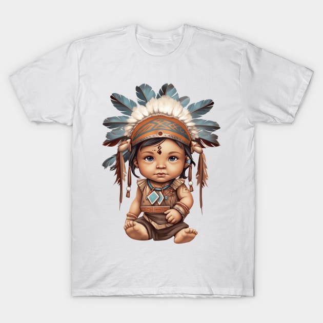 Native American Baby Boy T-Shirt by Chromatic Fusion Studio